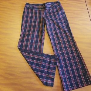 Plaid pants red and black